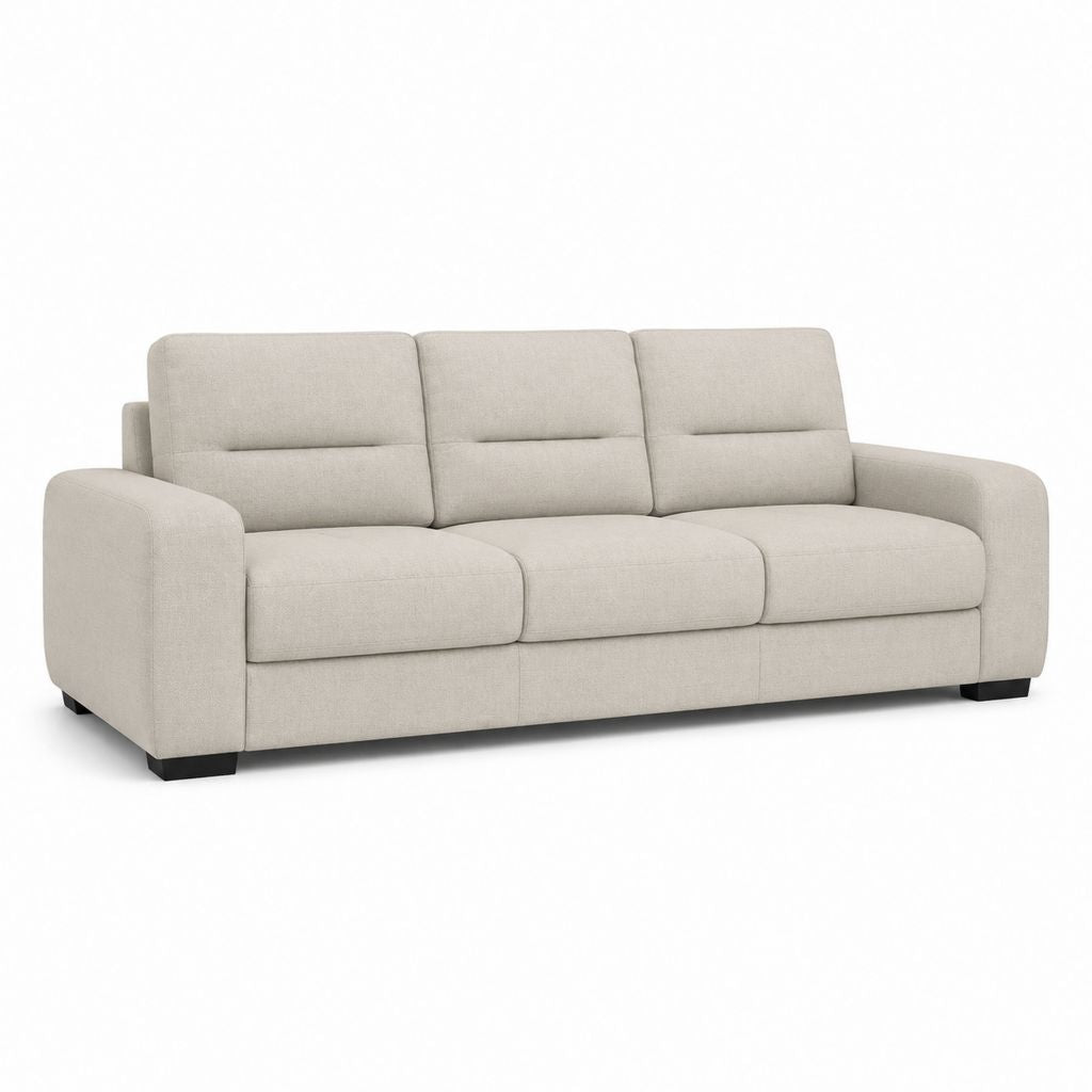 3-Sitzer Sofa Beige Polyester Rechteckig 220 x 92 x 88 cm