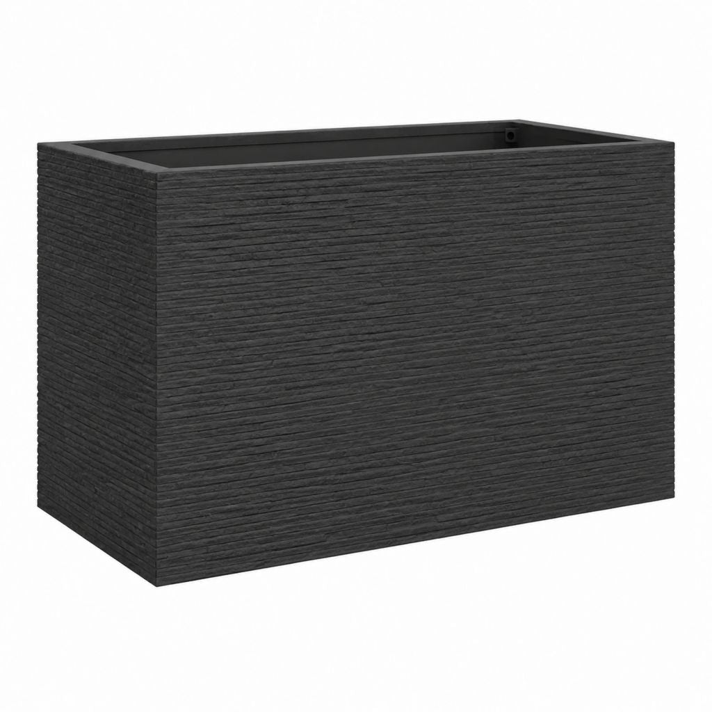 Pflanzkübel rechteckig Schwarz aus Polypropylen 100 x 40 x 60 cm
