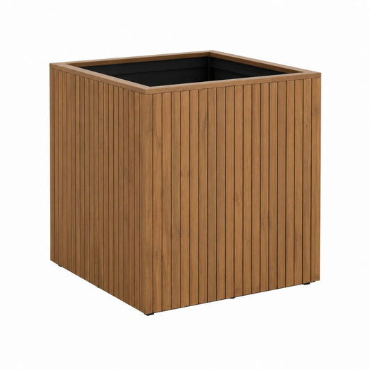 Pflanzkübel quadratisch Braun aus WPC mit PP-Inneneinsatz 60 x 60 x 60 cm