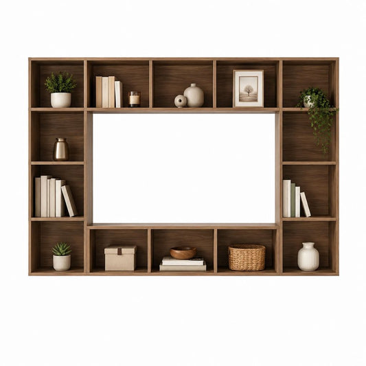 TV Wandregal Nussbaum MDF rechteckig 180 x 30 x 120 cm