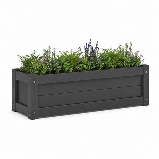 Hochbeet Pflanzkasten Anthrazit WPC rechteckig 120 x 40 x 40 cm